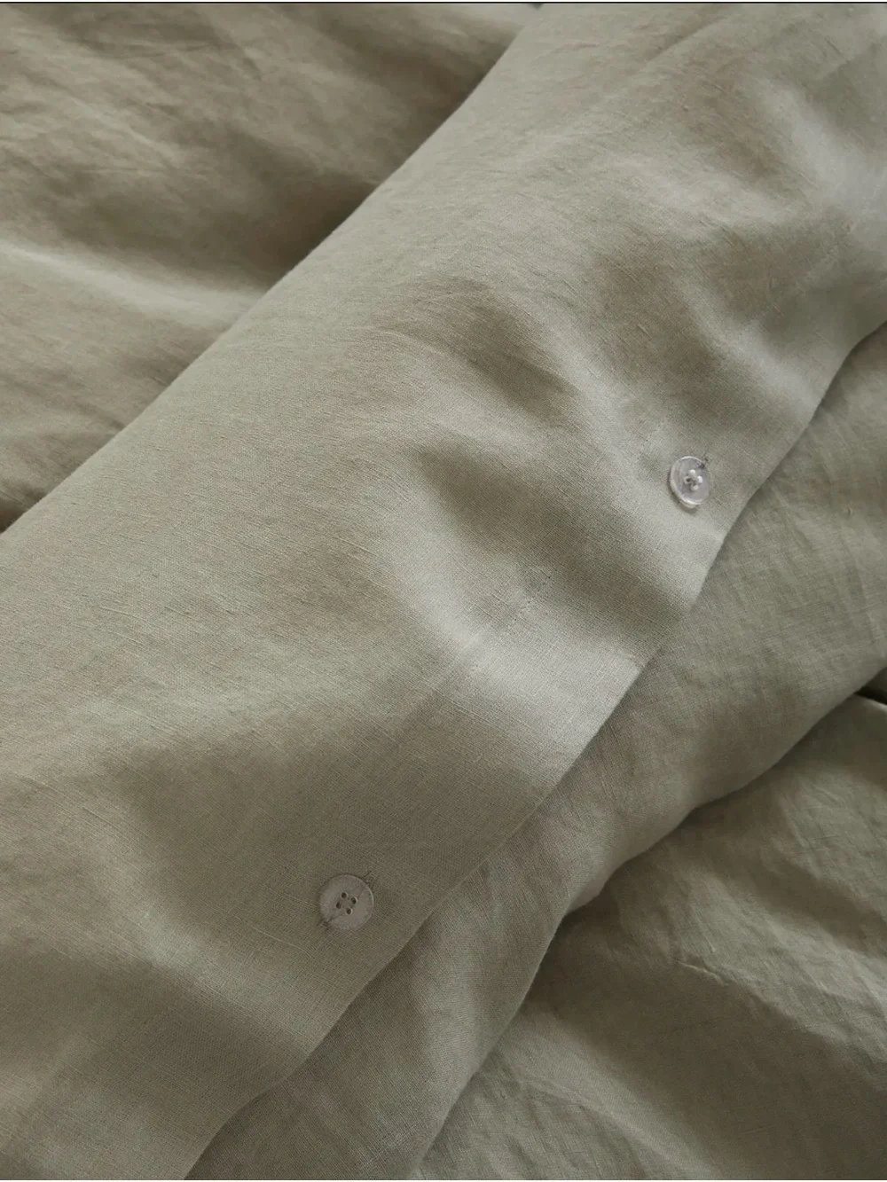 Quince European Linen Duvet Cover Set King/Cal King Willowleaf Green